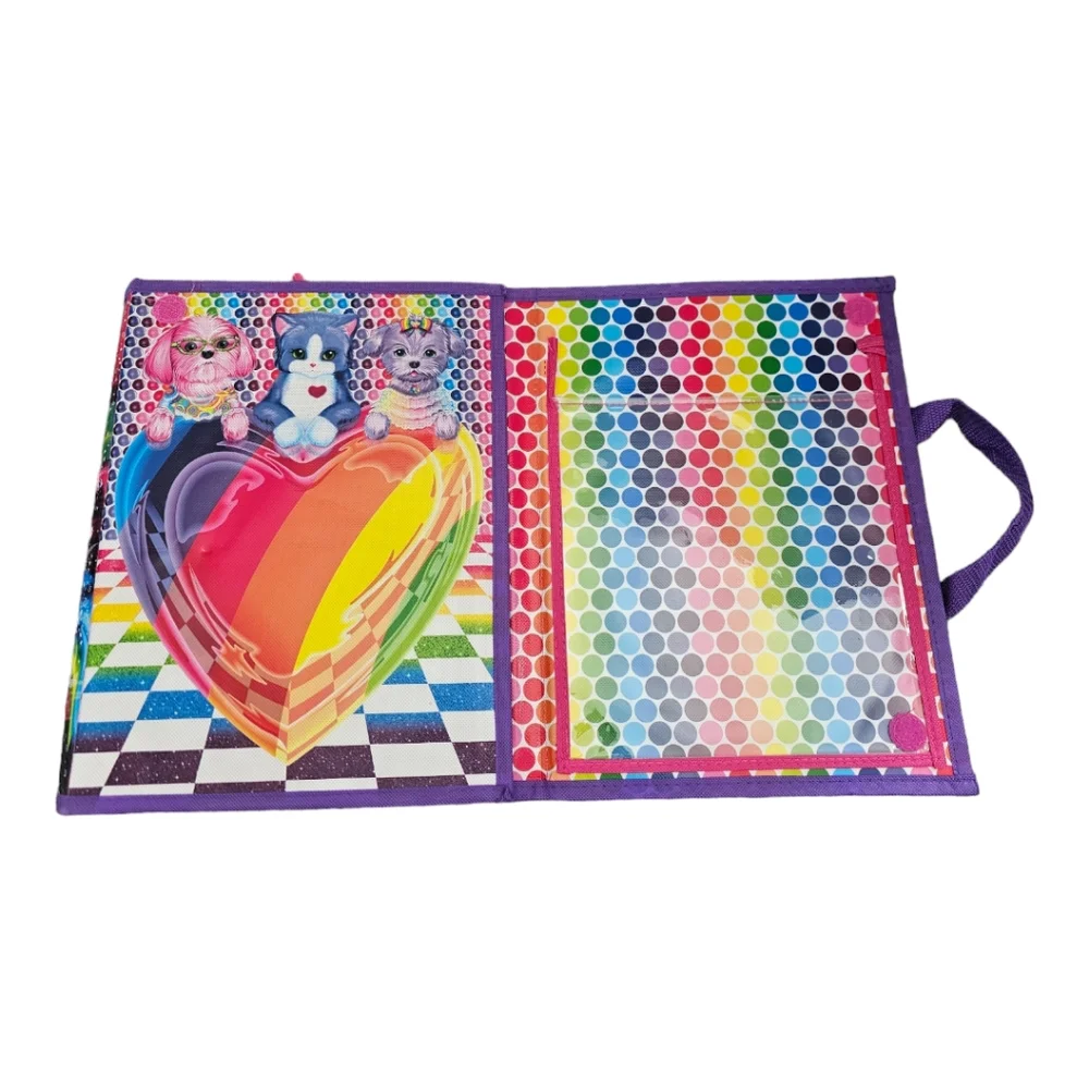 Lisa Frank Colorful Penguin Puppy‎ dolphin polar bear tri fold notebook